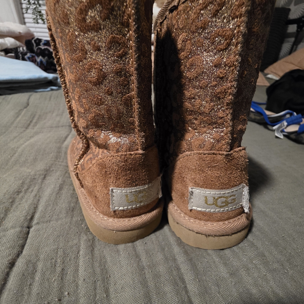 UGG Kids Toddler Brown Leopard Print Boots